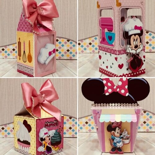 ARQUIVO DIGITAL SILHOUETTE MINNIE ROSA CONFEITEIRA LUXO