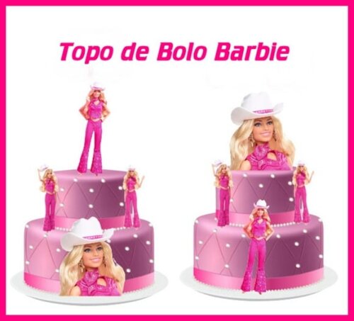 Arquivo Digital Silhouette Topo de Bolo Barbie Luxo