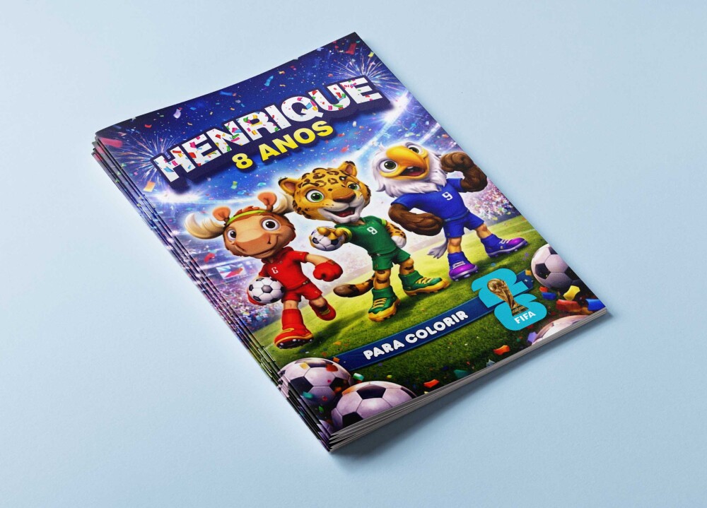 Mini Revistas Personalizadas de Colorir Copa do Mundo 2026