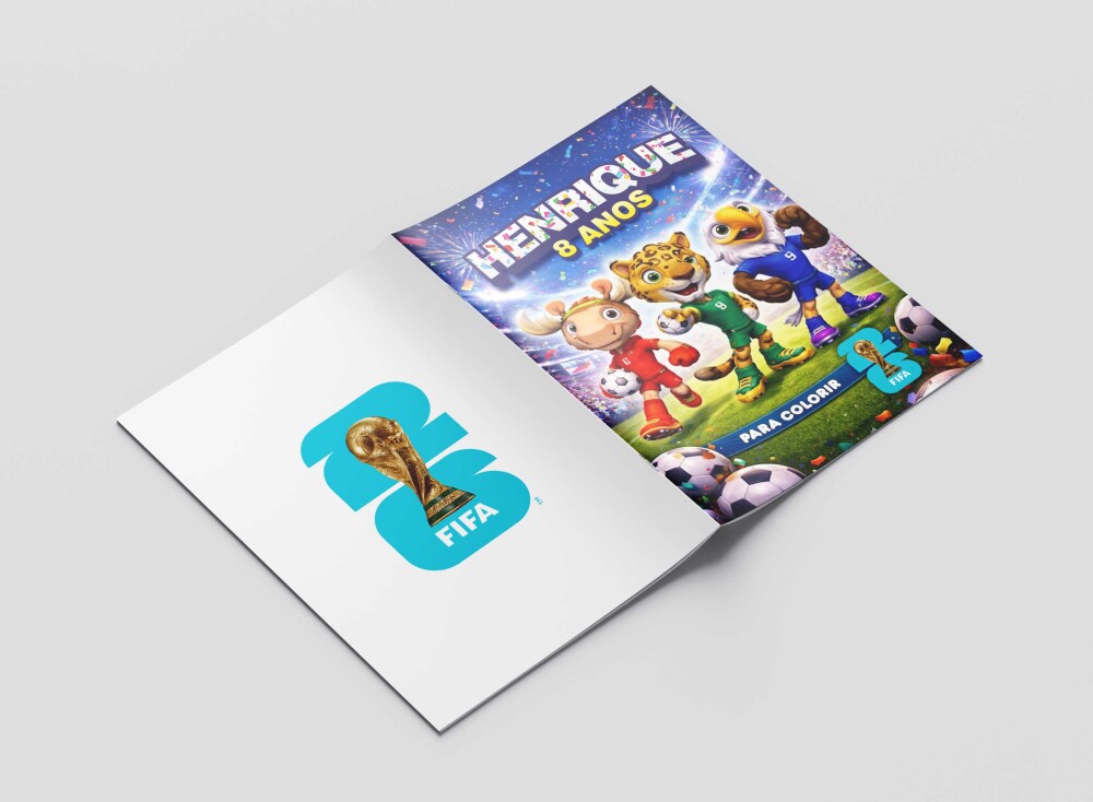Mini Revistas Personalizadas de Colorir Copa do Mundo 2026