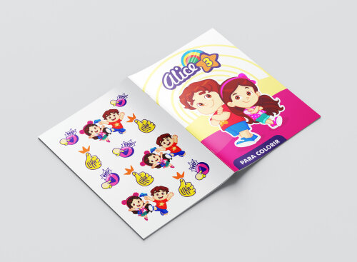 Mini Revistas Personalizadas de Colorir Maria Clara e JP