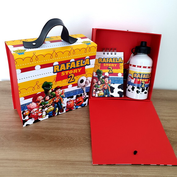 Caixa Cartonada + Squeeze em Aluminio + Bloco Anotações