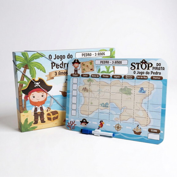 Caixa Cartonada com Jogo do Stop - Piratas