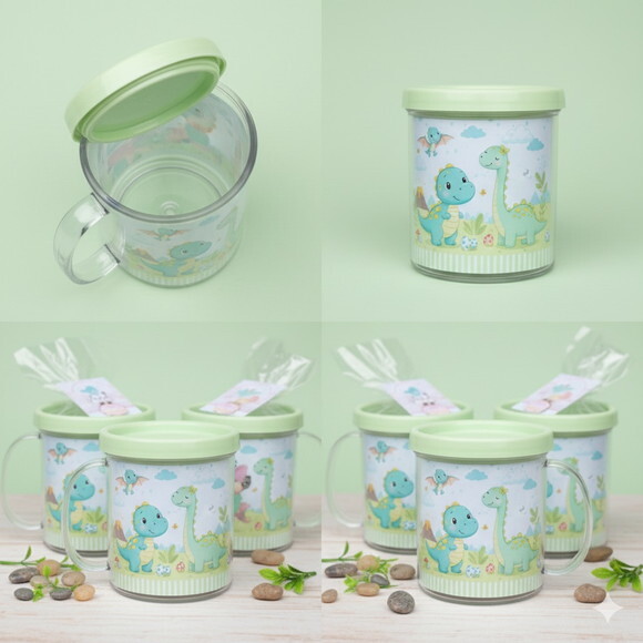 Caneca Acrílica Personalizada - Tema Dinossauro Baby