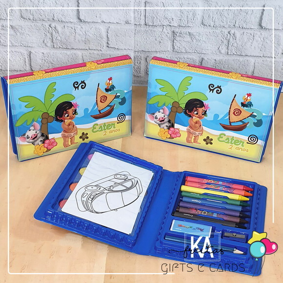 Estojo de Pintura - Kit Colorir e Pintura - Moana