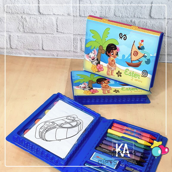 Estojo de Pintura - Kit Colorir e Pintura - Moana