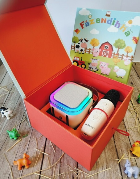 Kit Caixa de Som Karaokê - Lembrancinha Luxo