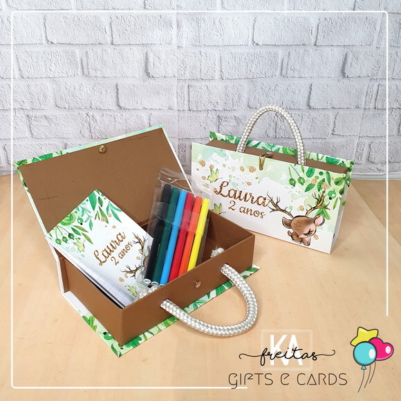 Maletinha Cartonada Personalizada + Bloco de Anotações
