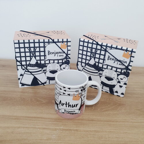 Caixa Cartonada + Caneca Personalizadas Individualmente