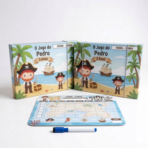 Caixa Cartonada com Jogo do Stop - Piratas