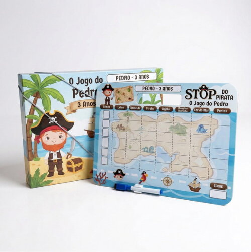 Caixa Cartonada com Jogo do Stop - Piratas