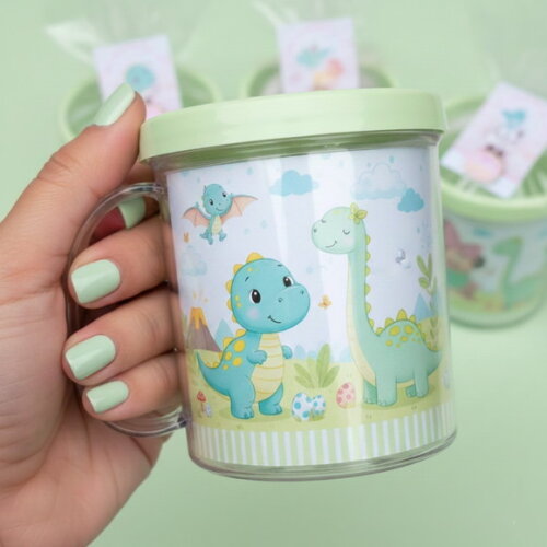 Caneca Acrílica Personalizada - Tema Dinossauro Baby