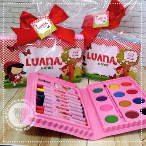 Estojo de Pintura - Kit Colorir e Pintura - Chapeuzinho