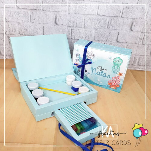 Kit Diversão Infantil Fundo do Mar Lembrancinha Kit Pintura