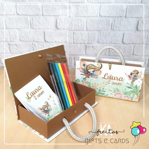 Maletinha Cartonada Personalizada + Bloco de Anotações