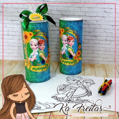 Maxi-pote com Kit Colorir - Frozen