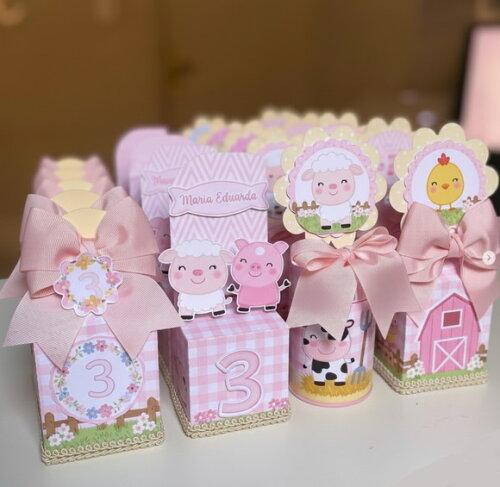 Personalizados de Luxo Linha Premium - Fazendinha Rosa