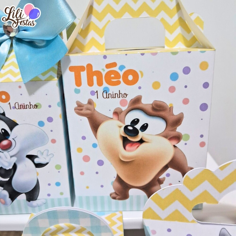 20 Caixinhas Personalizadas Baby Looney Tunes