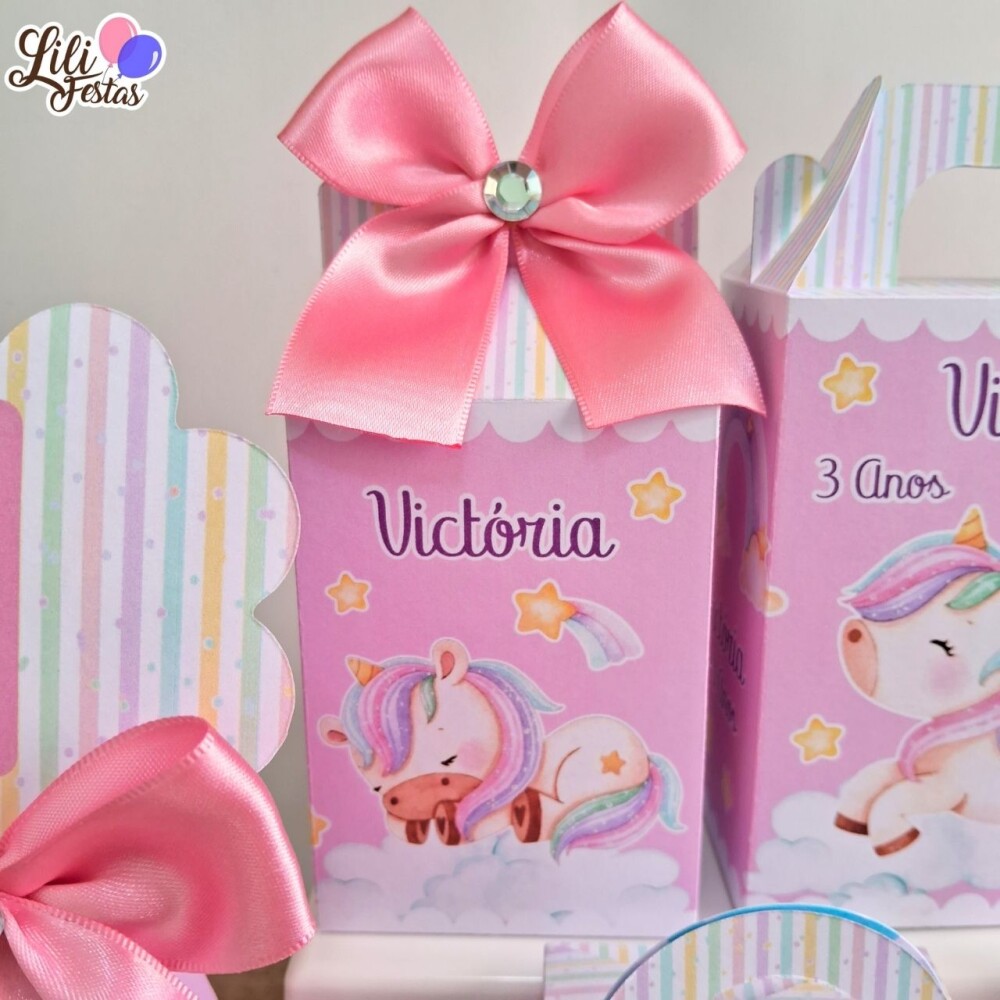 20 Caixinhas Personalizadas Unicórnio