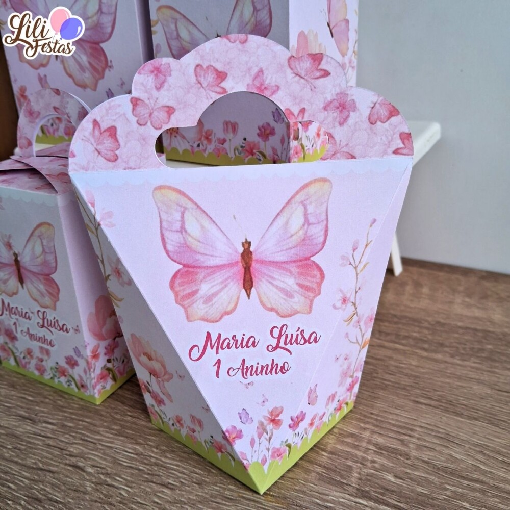 20 Caixinhas Personalizadas Jardim das Borboletas