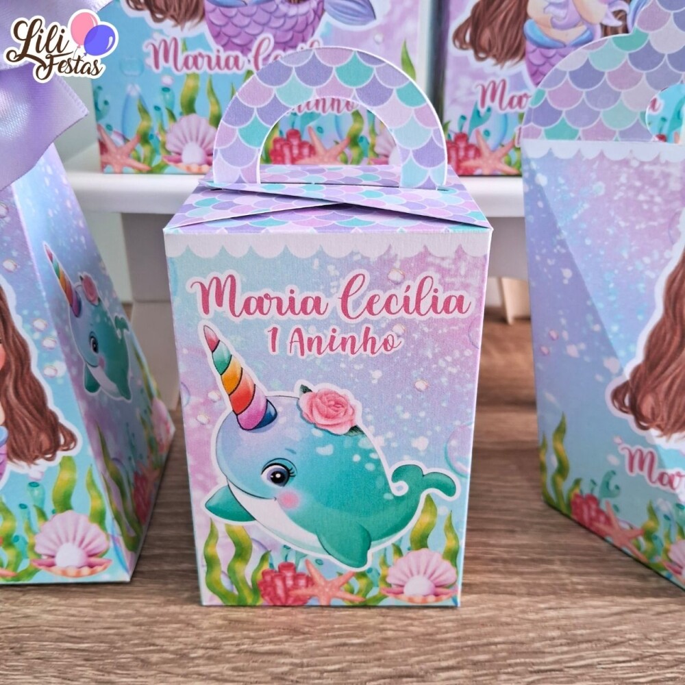 20 Caixinhas Personalizadas Sereinha