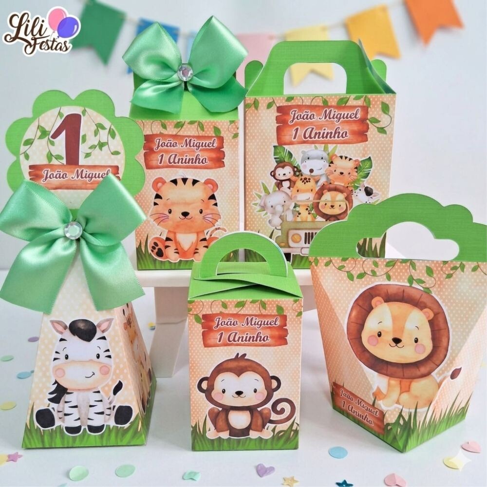 20 Caixinhas Personalizadas Safari