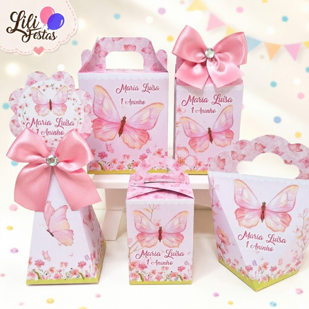 30 Caixinhas Personalizadas Borboletas