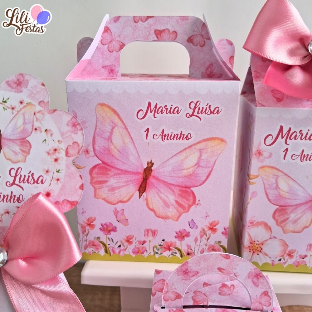 30 Caixinhas Personalizadas Borboletas