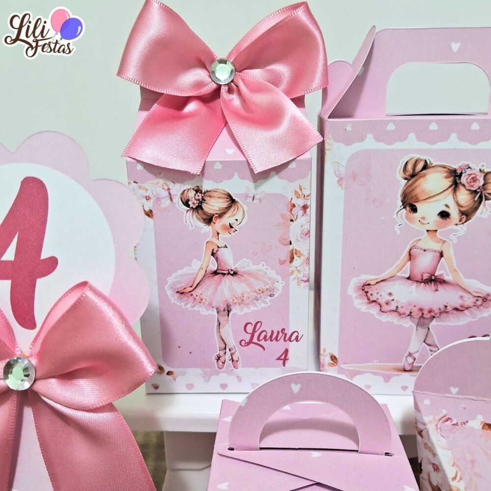 Kit 40 Caixinhas Bailarina Prontas com Laço | Artesanou