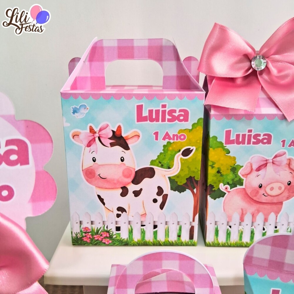 40 Caixinhas Fazendinha Rosa