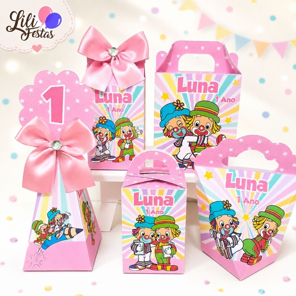Kit 50 Caixinhas Patati Patatá Rosa Prontas com Laço | Artesano