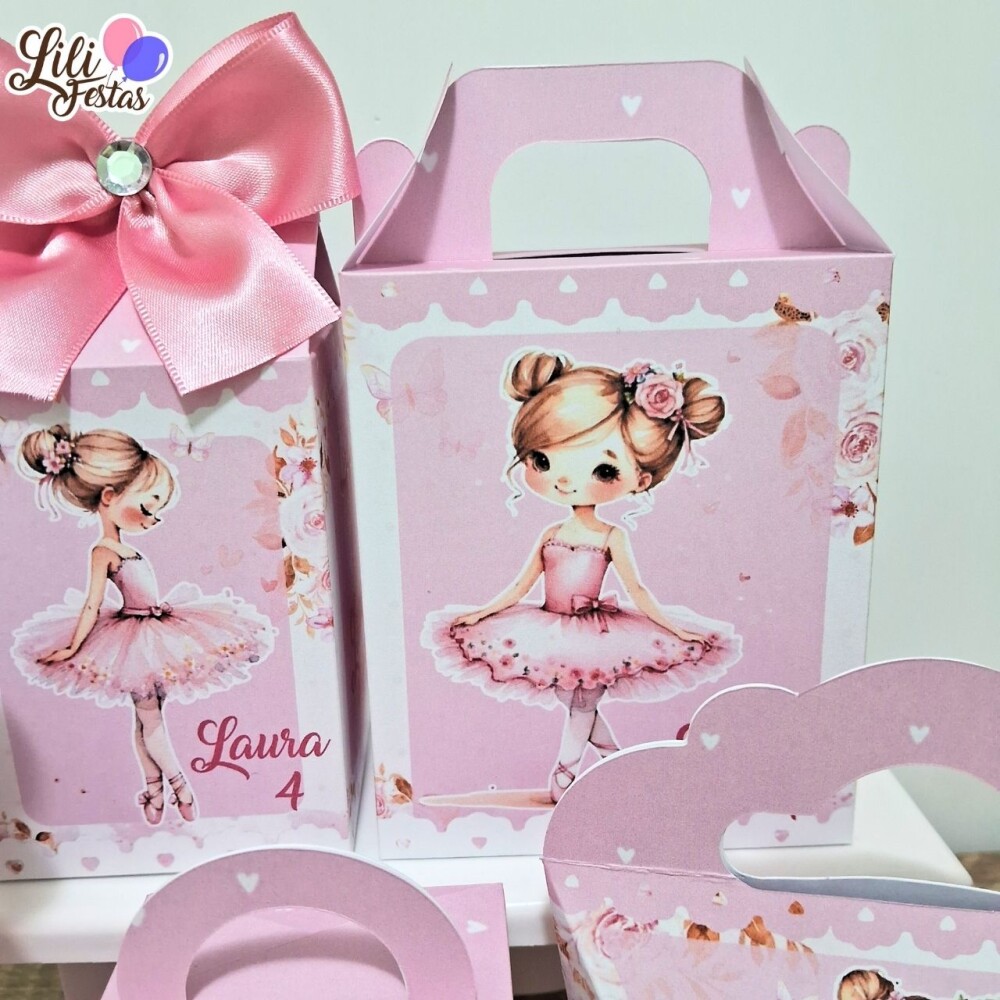 Kit 10 Caixinhas Bailarina Prontas com Laço | Artesanou