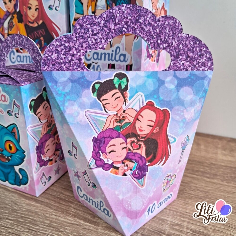 Kit 10 Caixinhas Guerreiras do KPOP Prontas com Laço | Artesanou