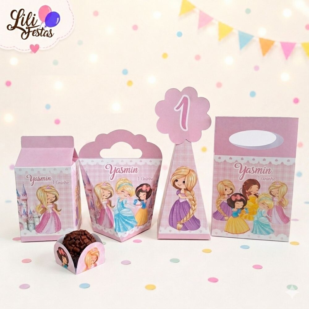 90 Itens Kit Festa Princesinhas | Artesanou
