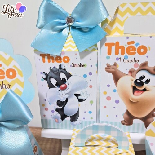 20 Caixinhas Personalizadas Baby Looney Tunes