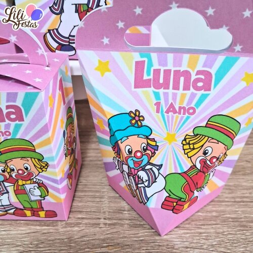 20 Caixinhas Personalizadas Patati Patatá Rosa