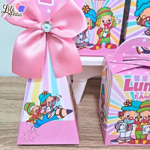 20 Caixinhas Personalizadas Patati Patatá Rosa