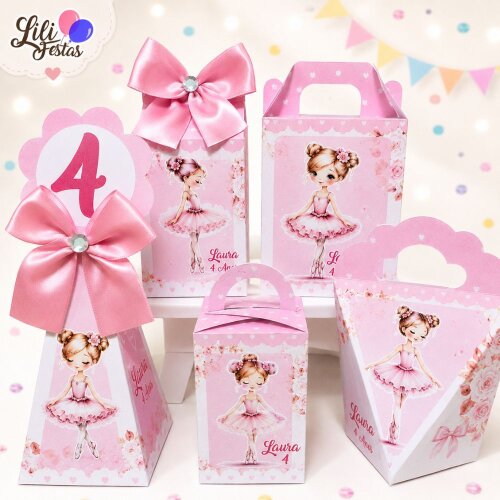 Kit 40 Caixinhas Bailarina Prontas com Laço | Artesanou