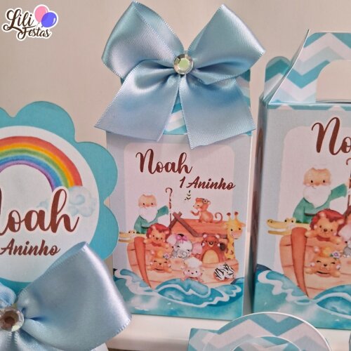 Kit 50 Caixinhas Arca de Noé Prontas com Laço | Artesanou