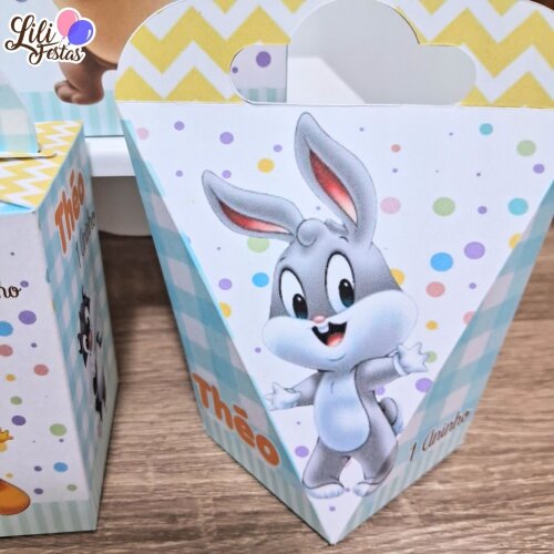 Kit 50 Caixinhas Baby Looney Tunes Prontas com Laço | Artesanou