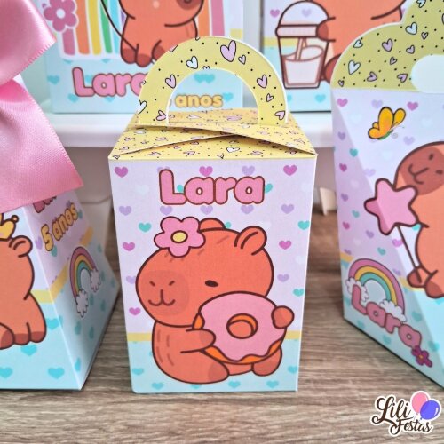 Kit 50 Caixinhas Capivara Prontas com Laço | Artesanou
