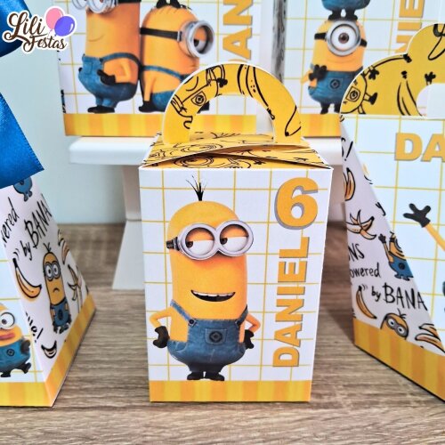 Kit 50 Caixinhas Minions Prontas com Laço | Artesanou