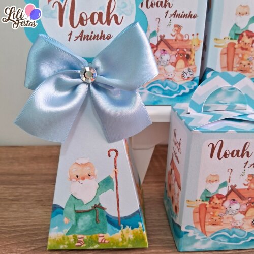 Kit 10 Caixinhas Arca de Noé Prontas com Laço | Artesanou