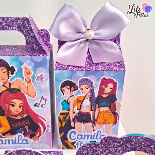 Kit 10 Caixinhas Guerreiras do KPOP Prontas com Laço | Artesanou