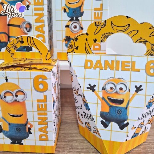 Kit 10 Caixinhas Minions Prontas com Laço | Artesanou