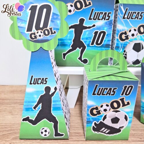 Kit 10 Caixinhas Futebol Prontas com Laço | Artesanou