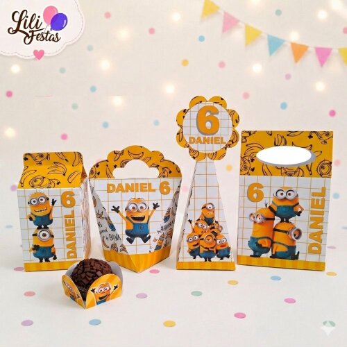 90 Itens Kit Festa Minions
