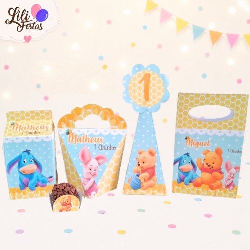 90 Itens Kit Festa Ursinho Pooh Baby