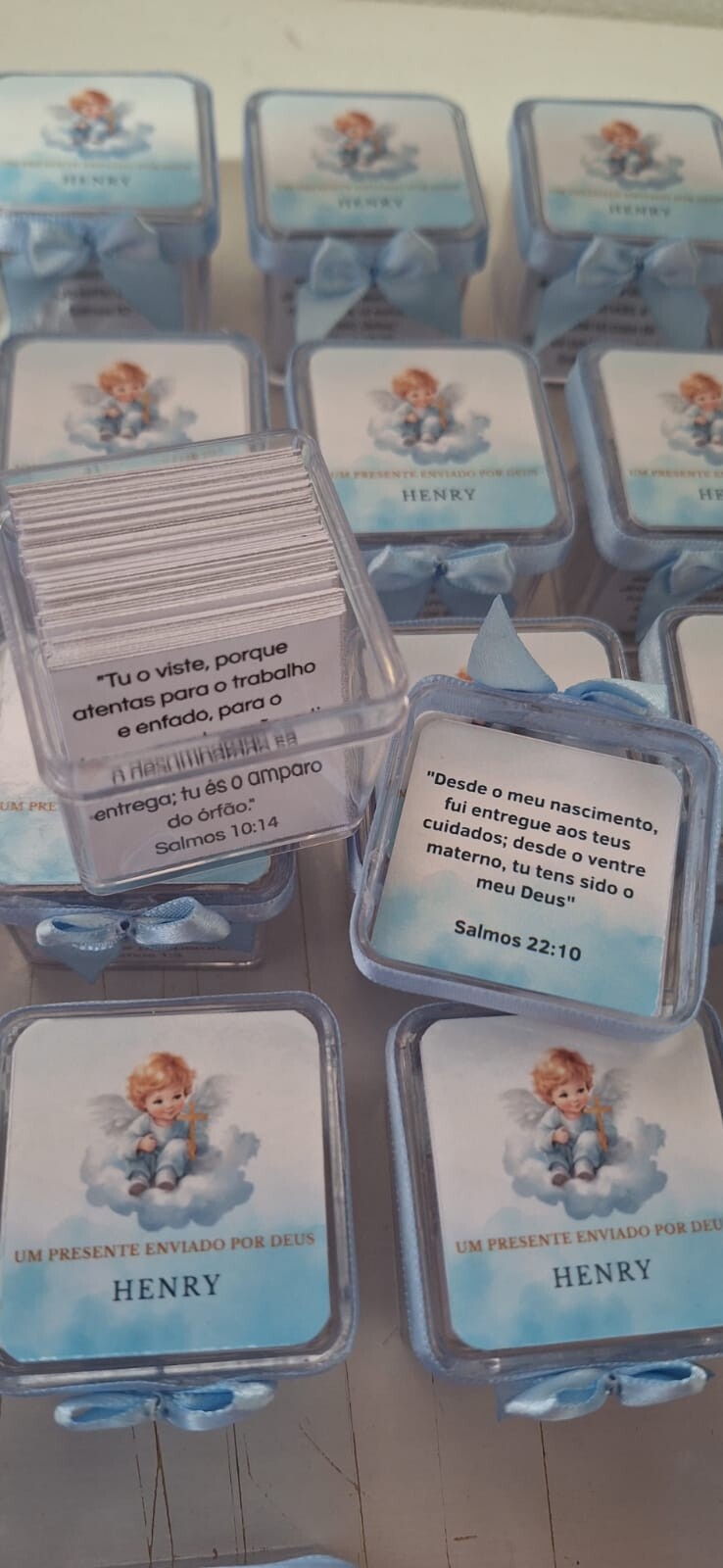 KIT 10 de lembrancinhas - Caixinha Cristal com Versículos Bíbli