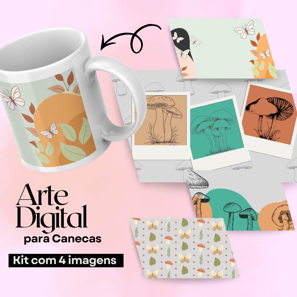 Arte digital para canecas - Cogumelos